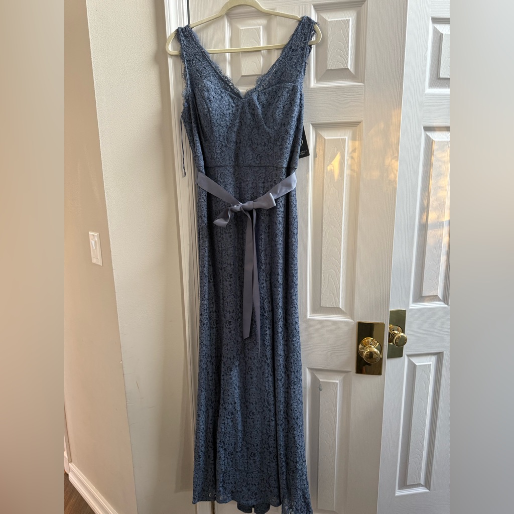 Adrianna Papell Lace Maxi Dress In Blue